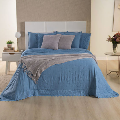 [10 PEÇAS] Jogo de Cama Serena Percal 300 Fios Bordado Inglês + Kit de Toalhas Premium de Brinde