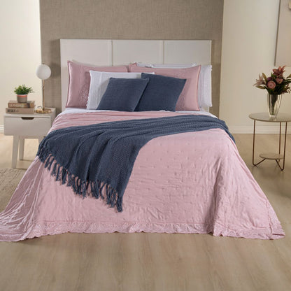 [10 PEÇAS] Jogo de Cama Serena Percal 300 Fios Bordado Inglês + Kit de Toalhas Premium de Brinde