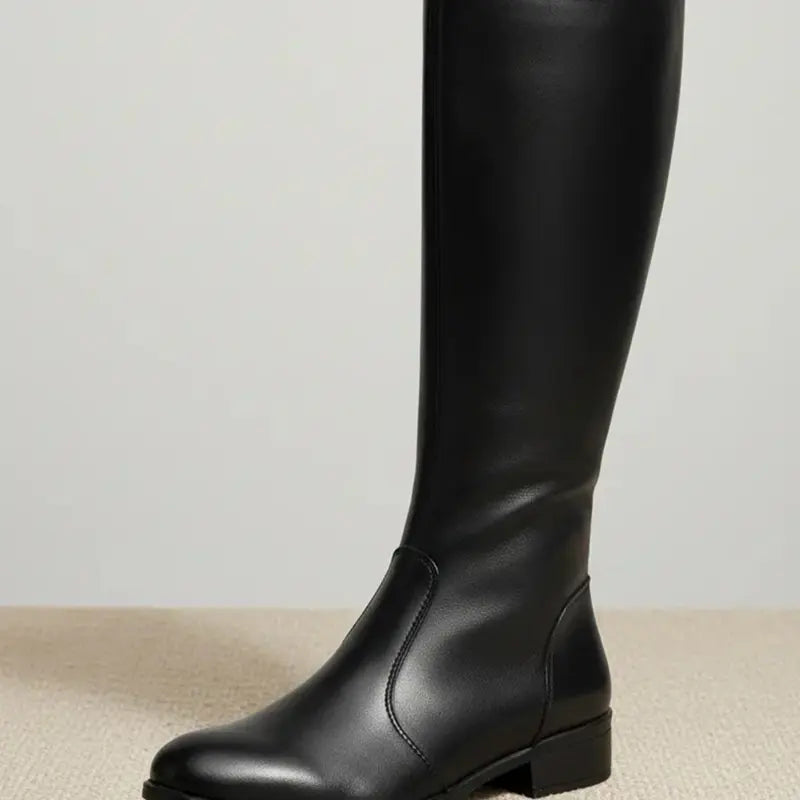 [COMPRE 1 E LEVE 2] Bota Longa Feminina de Couro Italiano com Zíper Lateral + Bolsa Transversal de Brinde