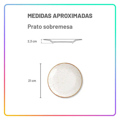 [18 PEÇAS] Aparelho de Jantar de Porcelana Rústica para 6 Pessoas + Conjunto de Bowls para Sopa de Brinde