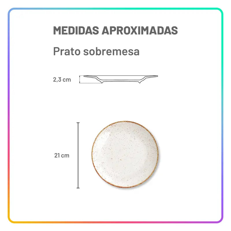 [18 PEÇAS] Aparelho de Jantar de Porcelana Rústica para 6 Pessoas + Conjunto de Bowls para Sopa de Brinde