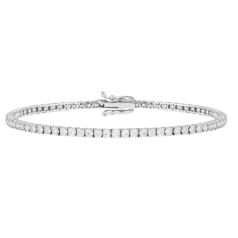 [COMPRE 1 E LEVE 2] Pulseira Riviera em Prata 925 com Moissanites 1,79ct + Jogo de anéis em Prata 925 de Brinde
