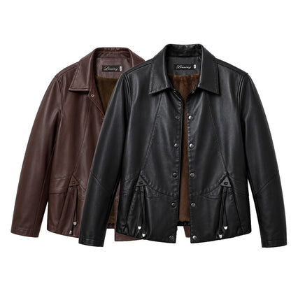 [COMPRE 1 E LEVE 2] Jaqueta Valentina de Couro Legítimo com Forro Interno + Nécessaire Organizadora de Brinde