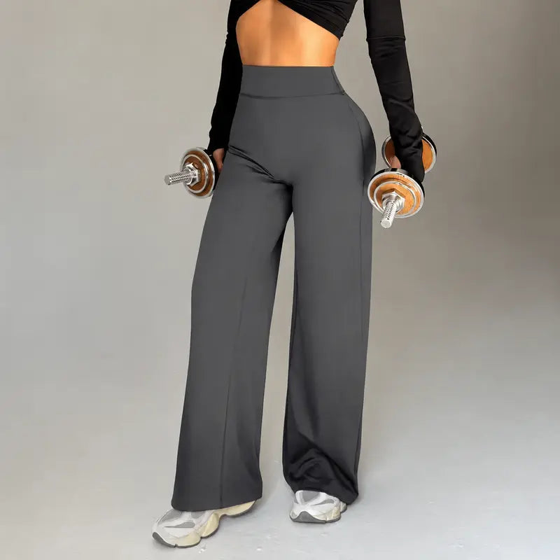 [COMPRE 2 E LEVE 4] Calça Pantalona de Cintura Alta — Elástica, Sem Transparência e Efeito Empina Bumbum + Fone Bluetooth de Brinde