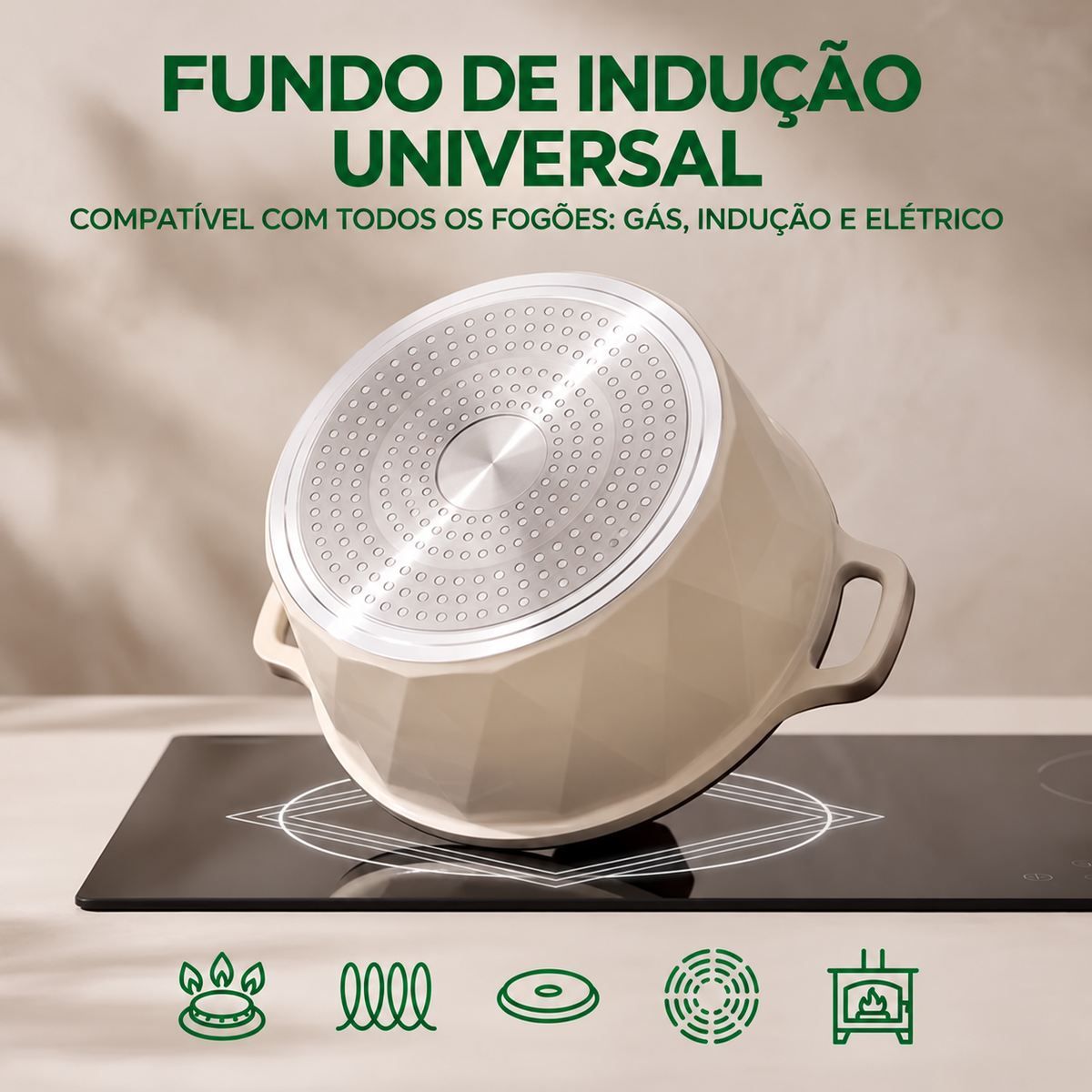[22 PEÇAS] Jogo de Panelas Antiaderentes com Revestimento Cerâmico e Tampas de Vidro + Conjunto de Potes Herméticos de Brinde