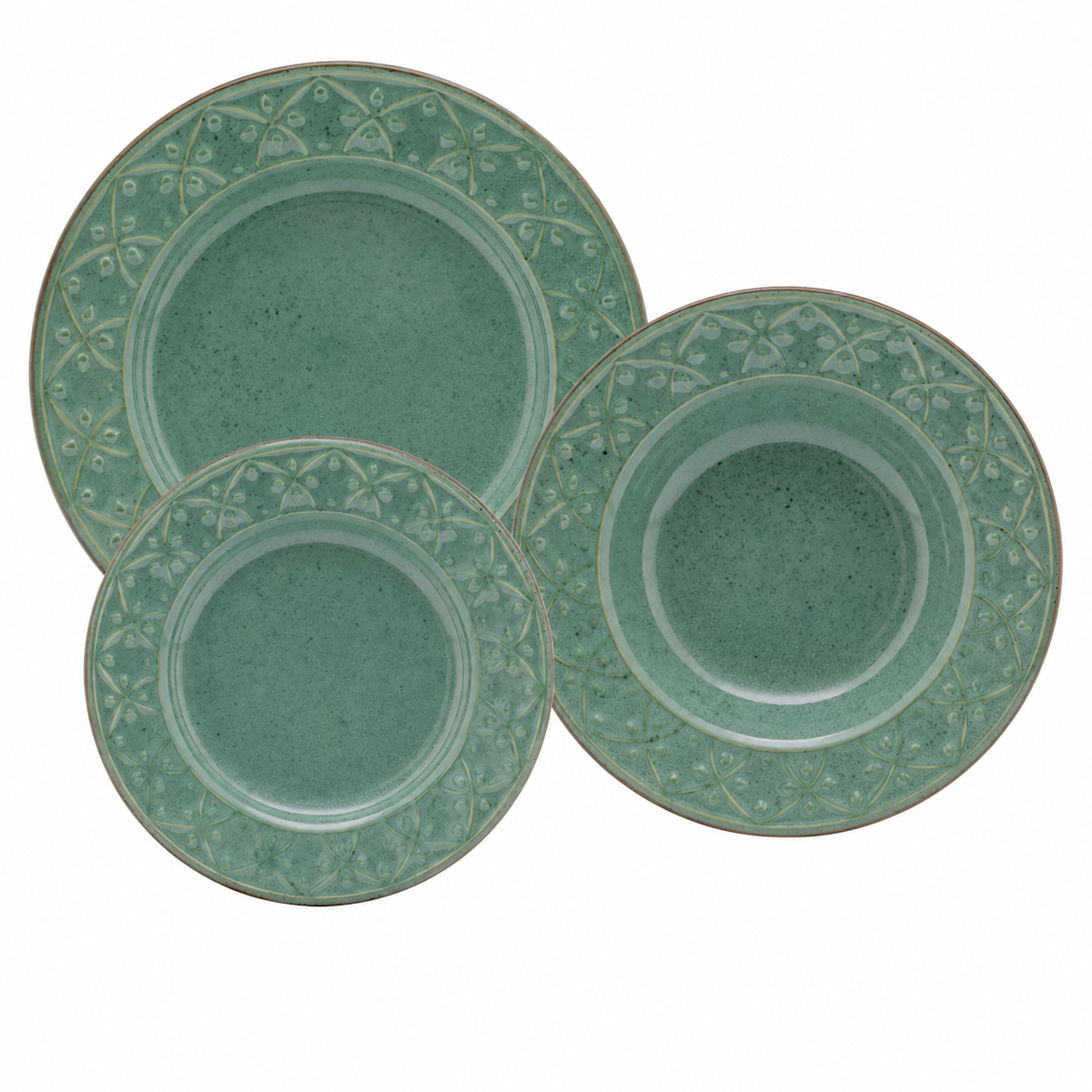 [18 PEÇAS] Aparelho de Jantar de Cerâmica para 6 Pessoas + Kit de Silicone de Brinde