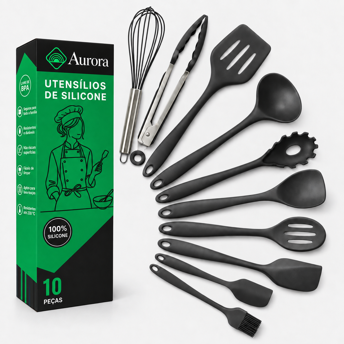[18 PEÇAS] Aparelho de Jantar de Cerâmica para 6 Pessoas + Kit de Silicone de Brinde