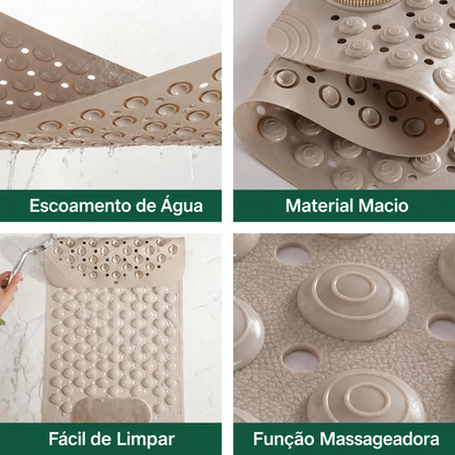 [COMPRE 1 E LEVE 2] Tapete Antiderrapante Massageador para Banheiro + 2 Toalhas de Banho Premium de Brinde