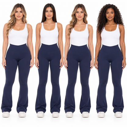 [COMPRE 2 E LEVE 4] Calça Legging Flare de Cintura Alta com Zero Transparência + Garrafa Térmica de Brinde