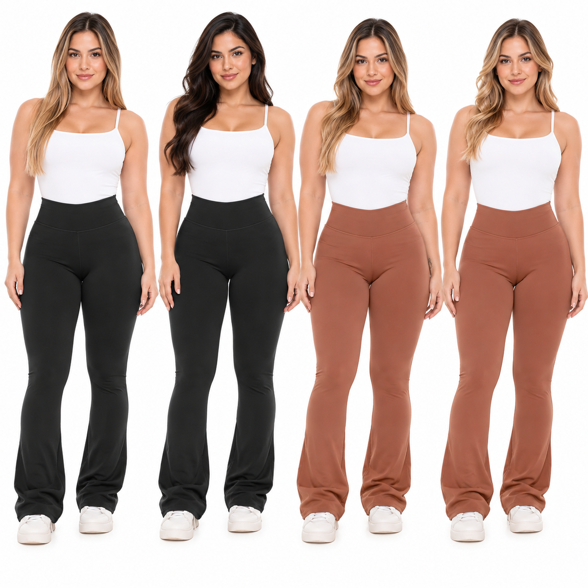 [COMPRE 2 E LEVE 4] Calça Legging Flare de Cintura Alta com Zero Transparência + Garrafa Térmica de Brinde