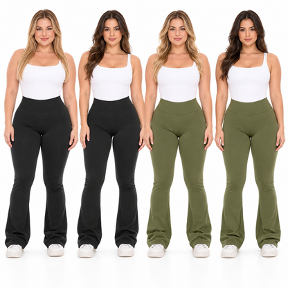 [COMPRE 2 E LEVE 4] Calça Legging Flare de Cintura Alta com Zero Transparência + Garrafa Térmica de Brinde