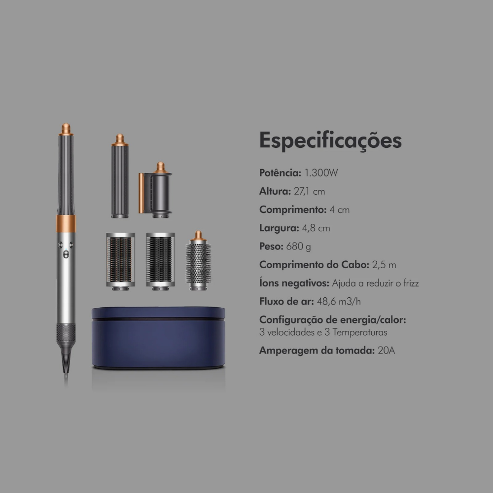 [6 EM 1] Secador e Modelador de Cabelo Multifuncional com Controle Inteligente de Temperatura + Escova Desembaraçadora de Brinde
