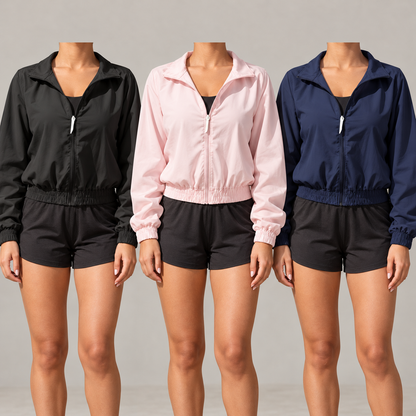 [COMPRE 1 E LEVE 3] Jaqueta Corta-Vento Feminina Ultraleve com Secagem Rápida + Garrafa Térmica de Brinde