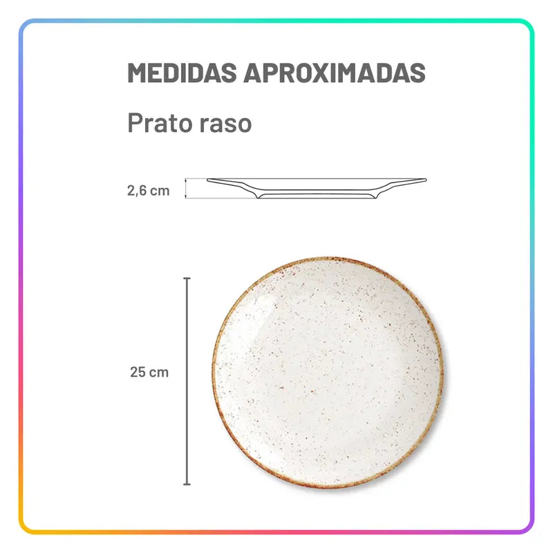 [18 PEÇAS] Aparelho de Jantar de Porcelana Rústica para 6 Pessoas + Conjunto de Bowls para Sopa de Brinde